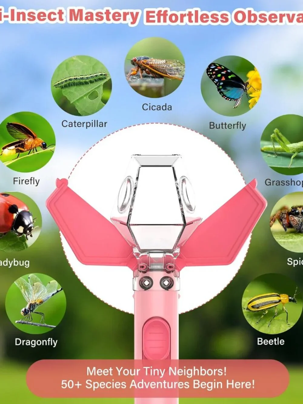 Kids Bug Catcher with 6X Magnifier – STEM Educational Insect Viewer for Outdoor